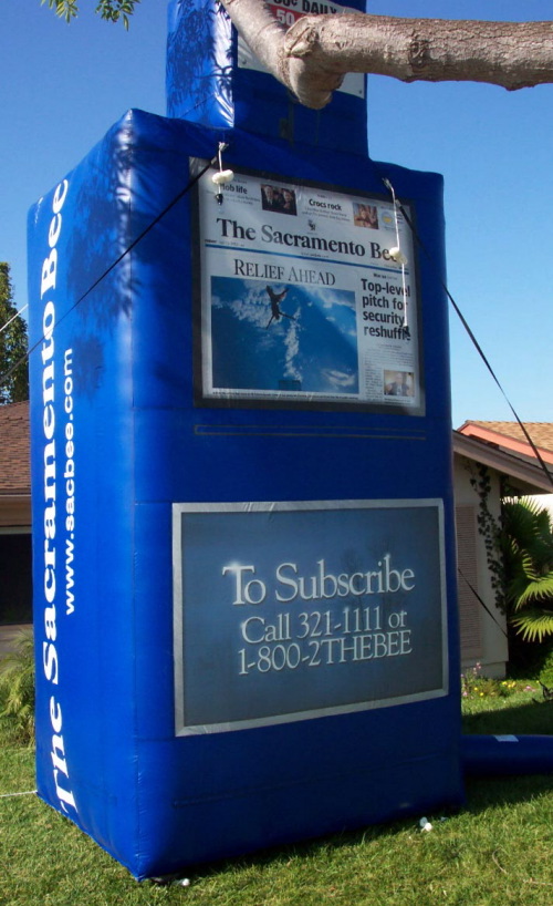 Custom Advertising Balloons sac bee newspaper stand